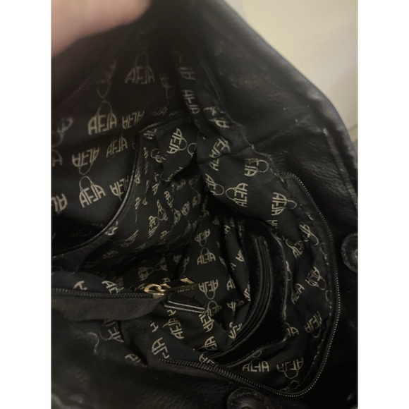 Black Faux Leather Fringe Hobo Shoulder Bag with Braided Handle Purse - Picture 5 of 5